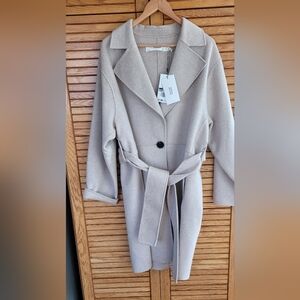 NEW Inwear Beige Wool Coat with Belt